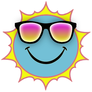 Smiley Face Sun wearing sun glasses 